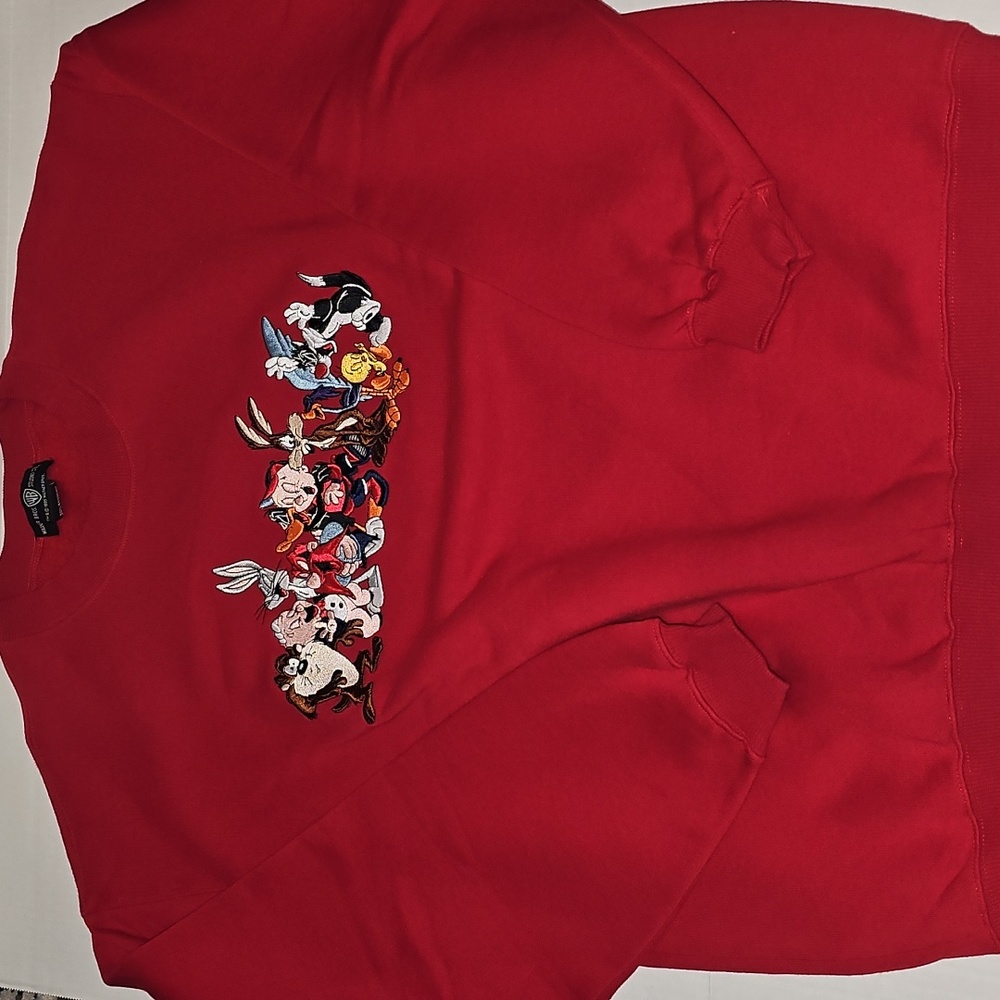 Warner Brothers Sweatshirt Size M Red Looney Tunes